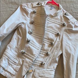 Bebe Casual Military Style White Coat